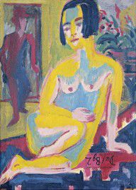 Ernst Ludwig Kirchner - Seated Female Nude. Study (verso), 1921-1923