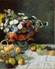 Claude Monet (French Still Life with Flowers and Fruit 