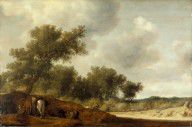 Salomon Jacobsz van Ruysdael-Landscape with Deer Hunters