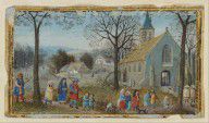 Simon Bening (Flemish Villagers on Their Way to Church 