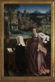 Jan Provoost - Donor with Saint Nicholas and donor's wife with Saint Godeliva R