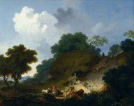 Jean-Honoré Fragonard Landscape with Shepherds and Flock of Sheep 