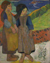Paul Gauguin Two Breton Girls by the Sea 