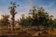 Alexander_Schramm_-_An_Aboriginal_encampment,_near_the_Adelaide_foothills