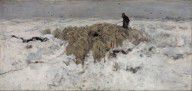 Anton_Mauve_-_Flock_of_sheep_with_shepherd_in_the_snow