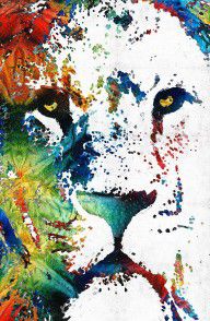12968323_Colorful_Lion_Art_By_Sharon_Cummings
