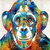 13556220_Colorful_Chimp_Art_-_Monkey_Business_-_By_Sharon_Cummings