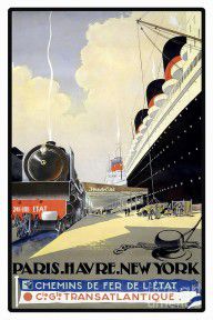 14194262_Paris_To_New_York_Vintage_Travel_Poster