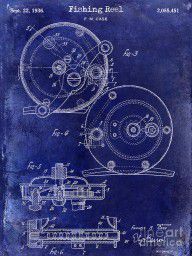 13619859_1936_Fishing_Reel_Patent_Drawing_Blue