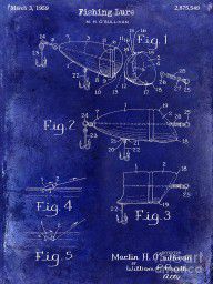 13619907_1959_Fish_Lure_Patent_Drawing_Blue