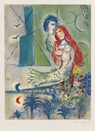 Marc Chagall-Die Sirene und der Dichter. 1967.
