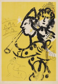 Marc Chagall-Le clown musicien. 1957.