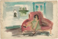 Woman Seated on a Red Sofa [recto]-ZYGR67575