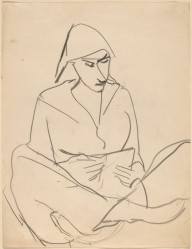 Woman Seated with Legs Crossed, Reading-ZYGR68742