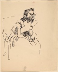 Young Girl Leaning Forward in a Chair, Looking to the Right-ZYGR68781