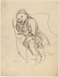 Young Girl Seated on Armchair, Leaning on Left Elbow-ZYGR68969