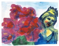 Emil Nolde-Madonna mit roten Blumen. Um 195253.