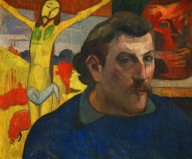 Paul Gauguin-Self-portrait with Yellow Christ  1890-1891